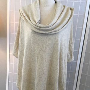 Naomi and Lavender Wheat Cowl Neck Poncho EUC